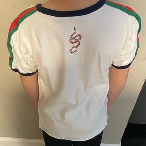 Gucci kids web-trimmed t-shirt with snake size 10